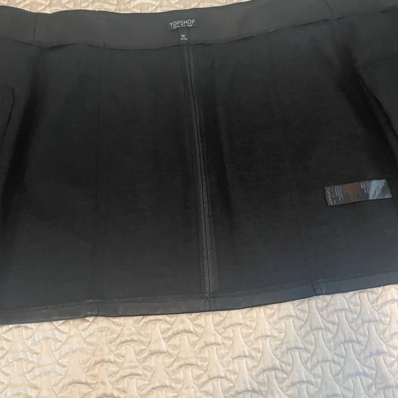 Topshop Motto Black Faux Leather Skirt Size US 8 (Euro 40) - Picture 6 of 11